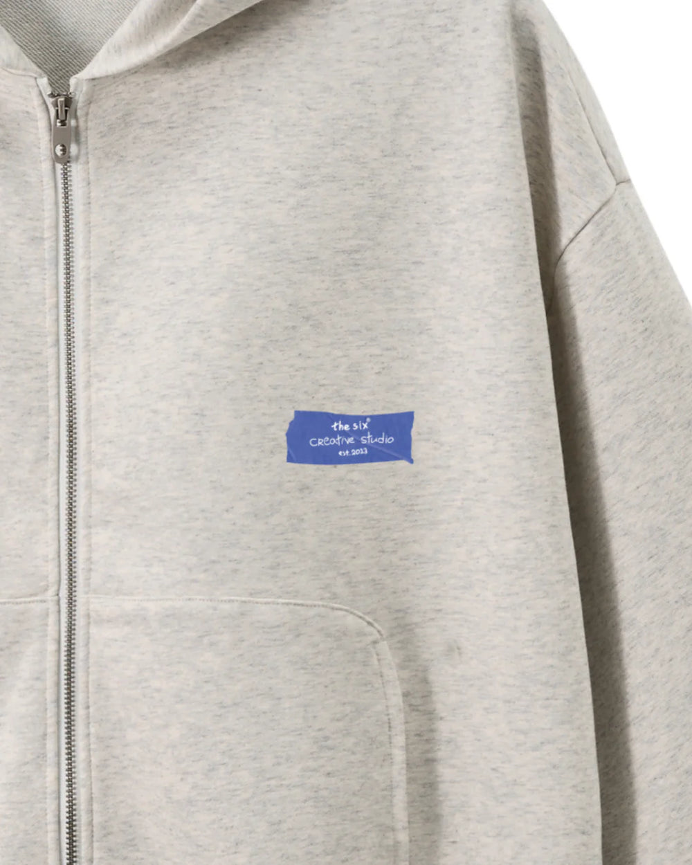 Oversized Zip Hoodie TSCS Light Grey · 400 GSM