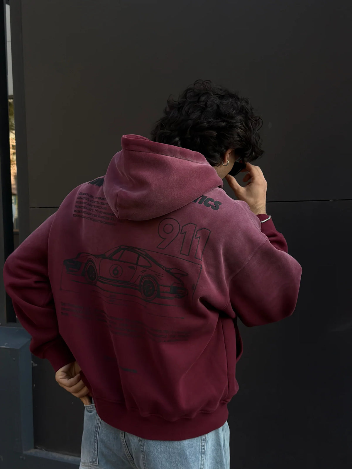 hoodie Prsch 911 dark burgundy