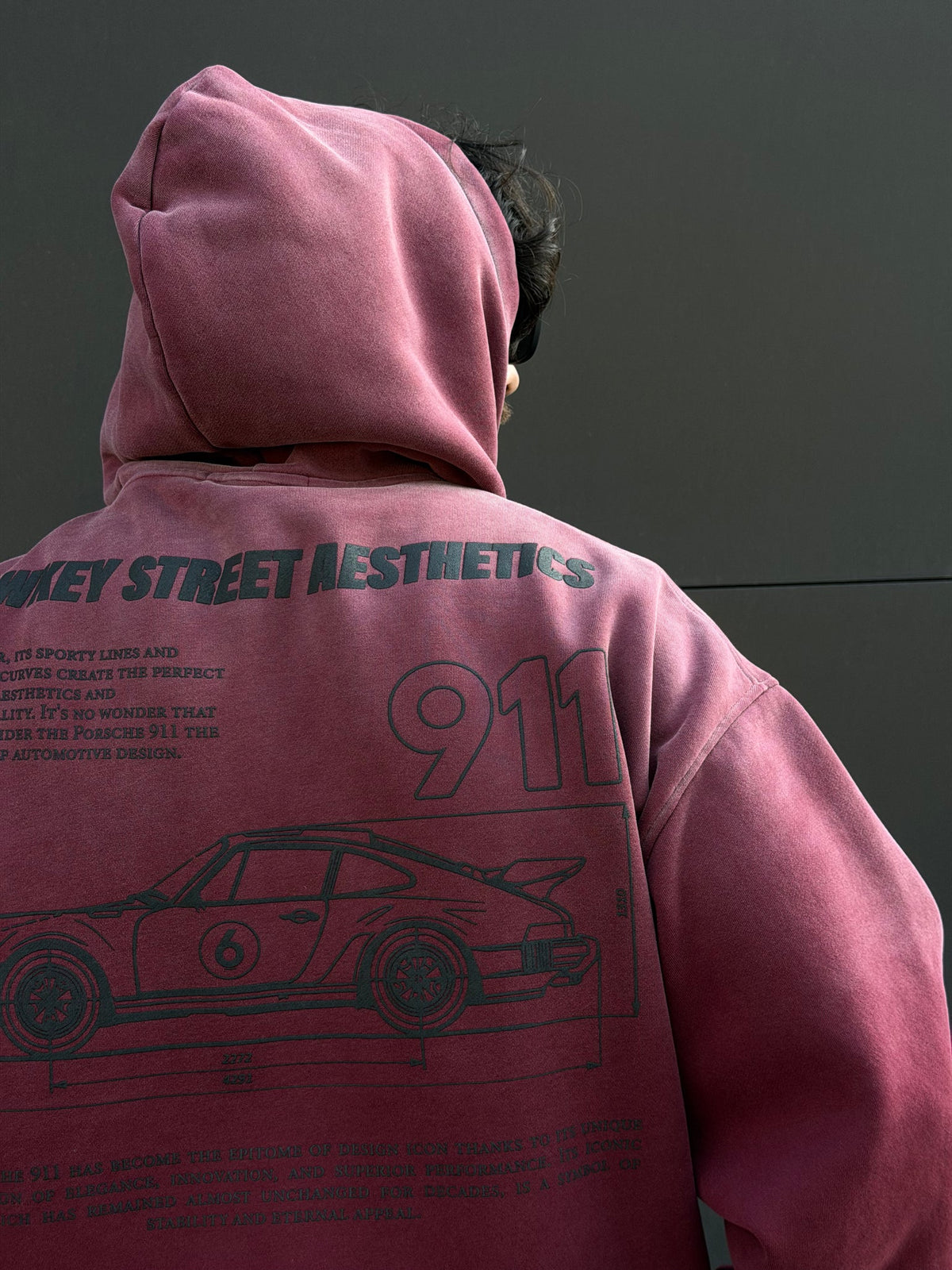 hoodie Prsch 911 dark burgundy