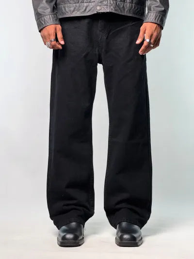 Straight Fit Jeans · Black · Waist 30–38 in