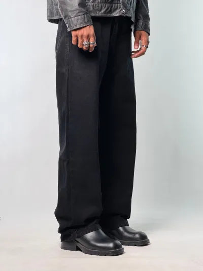 Straight Fit Jeans · Black · Waist 30–38 in