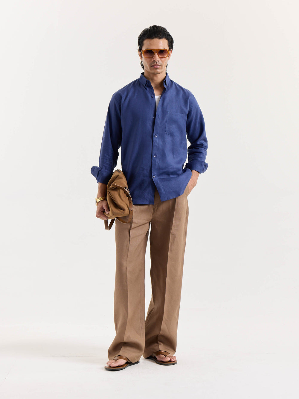 Indigo Blue Irish Linen Shirt
