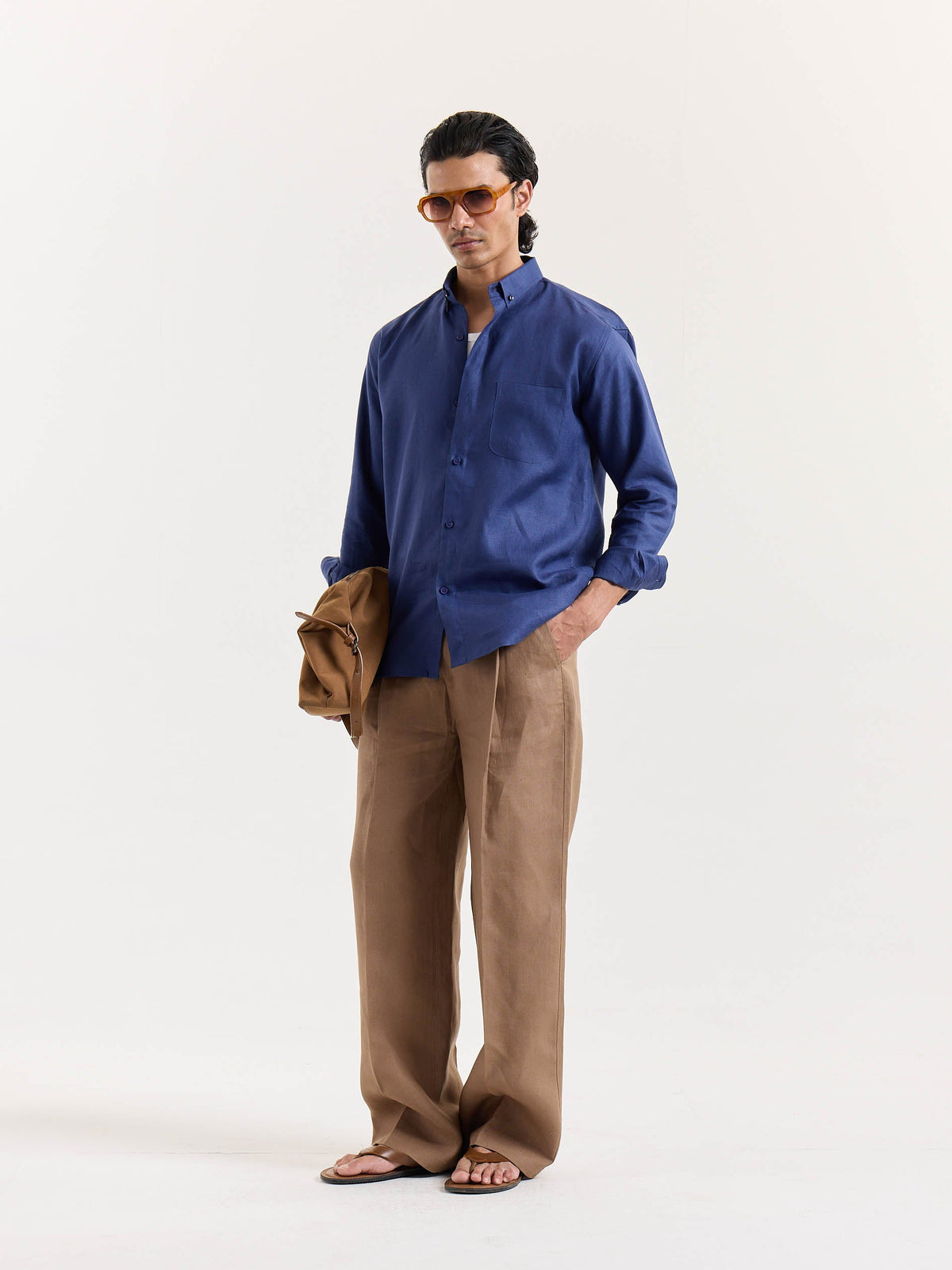 Indigo Blue Irish Linen Shirt