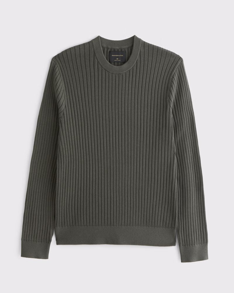 Pima Cotton Rib Stitch Crew Sweater