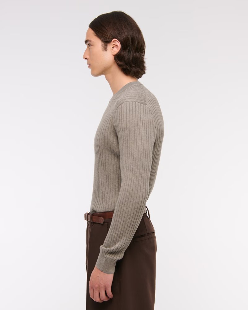 Pima Cotton Rib Stitch Crew Sweater