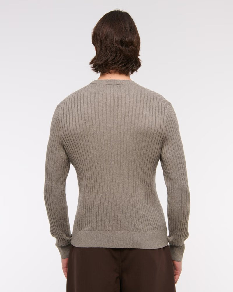 Pima Cotton Rib Stitch Crew Sweater