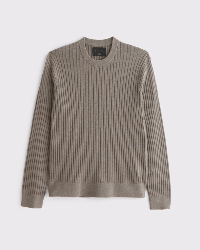 Pima Cotton Rib Stitch Crew Sweater