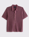 Garment-Dye Button-Through Sweater Polo