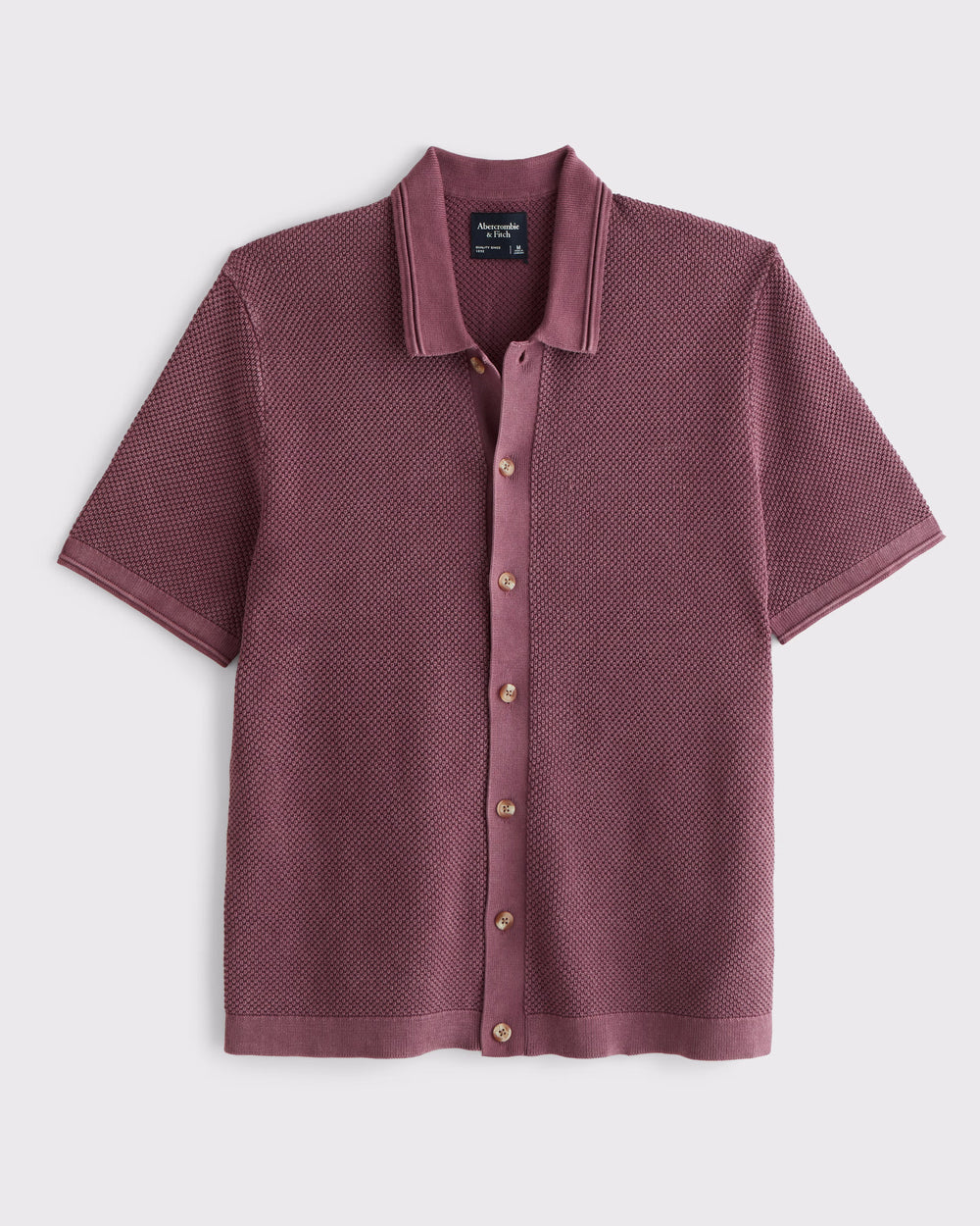Garment-Dye Button-Through Sweater Polo