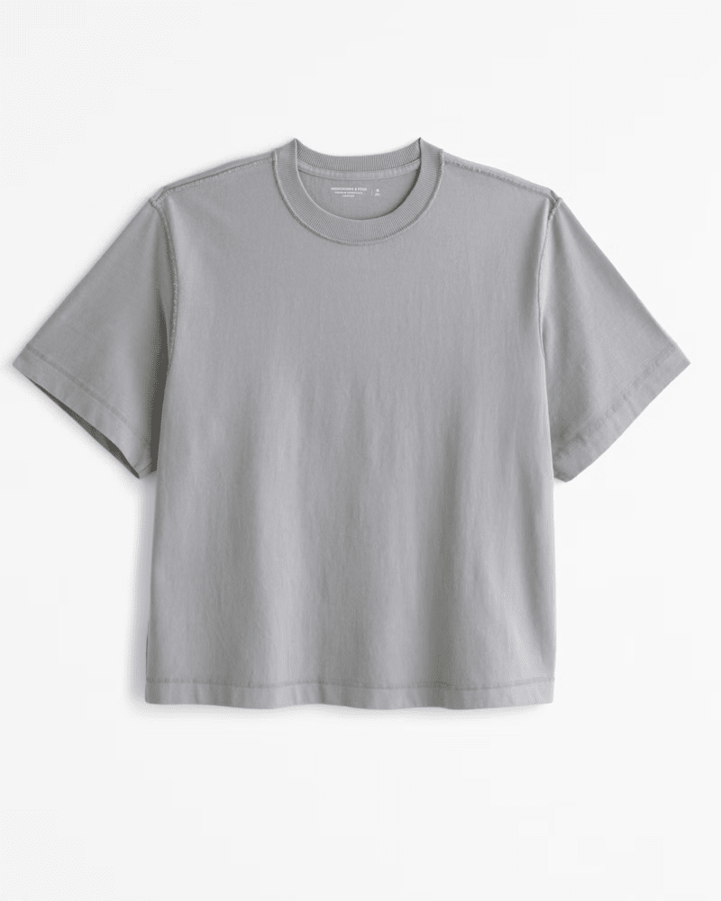Premium Heavyweight Cropped Tee gray wash