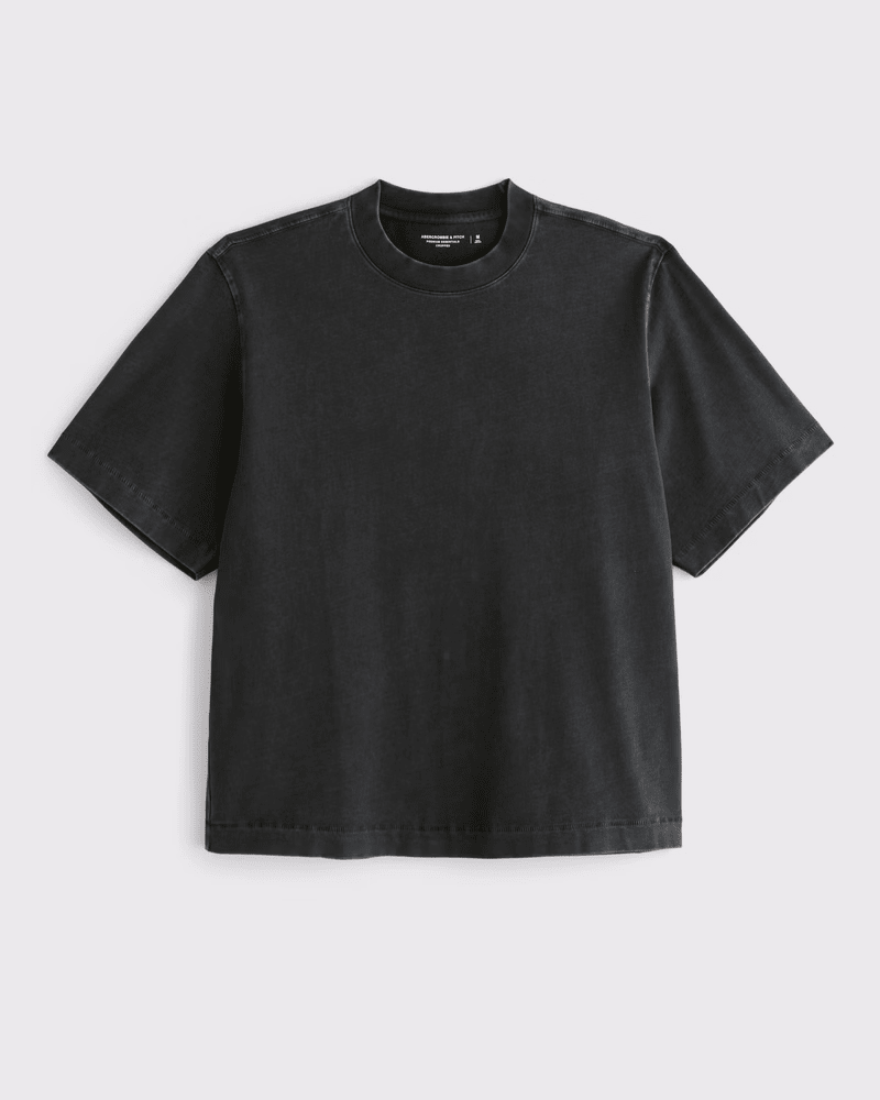 Premium Heavyweight Cropped Tee black wash