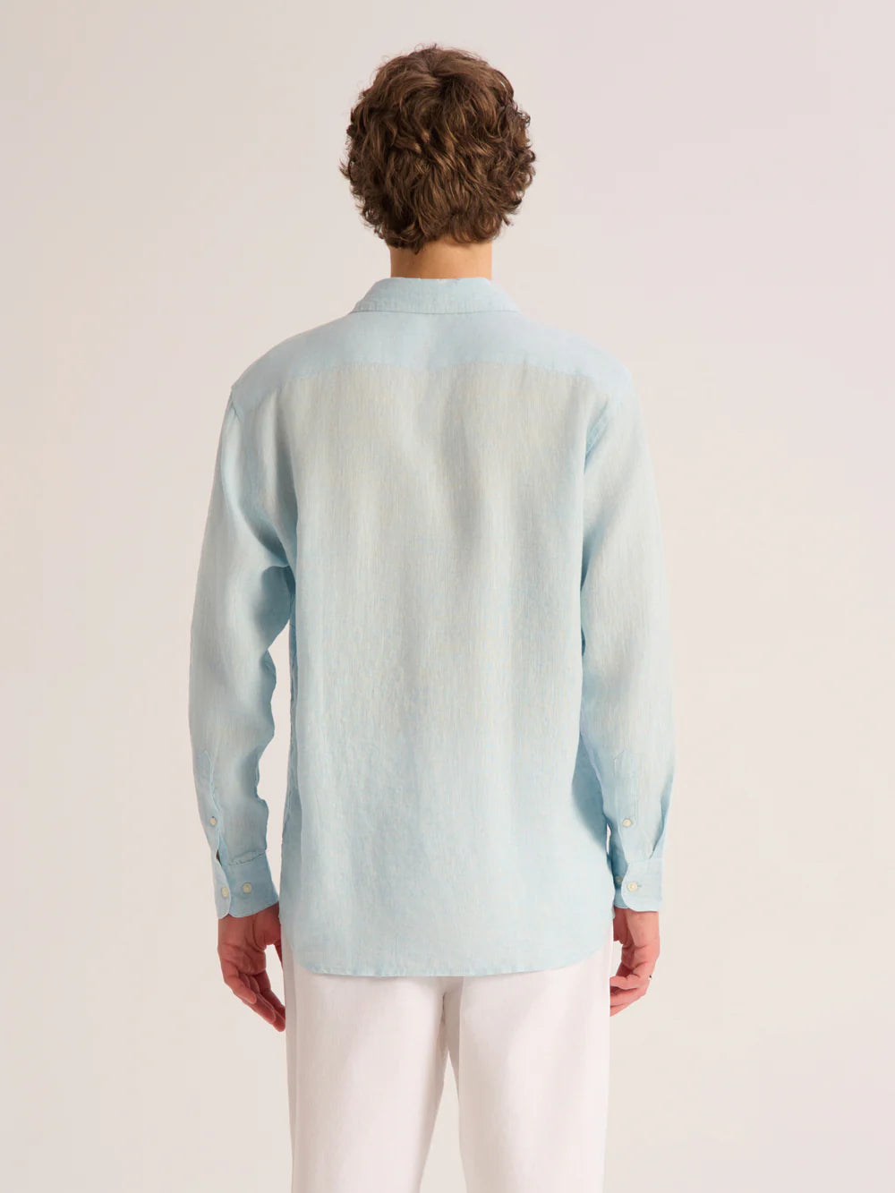 Relaxed fit Linen blue shirt