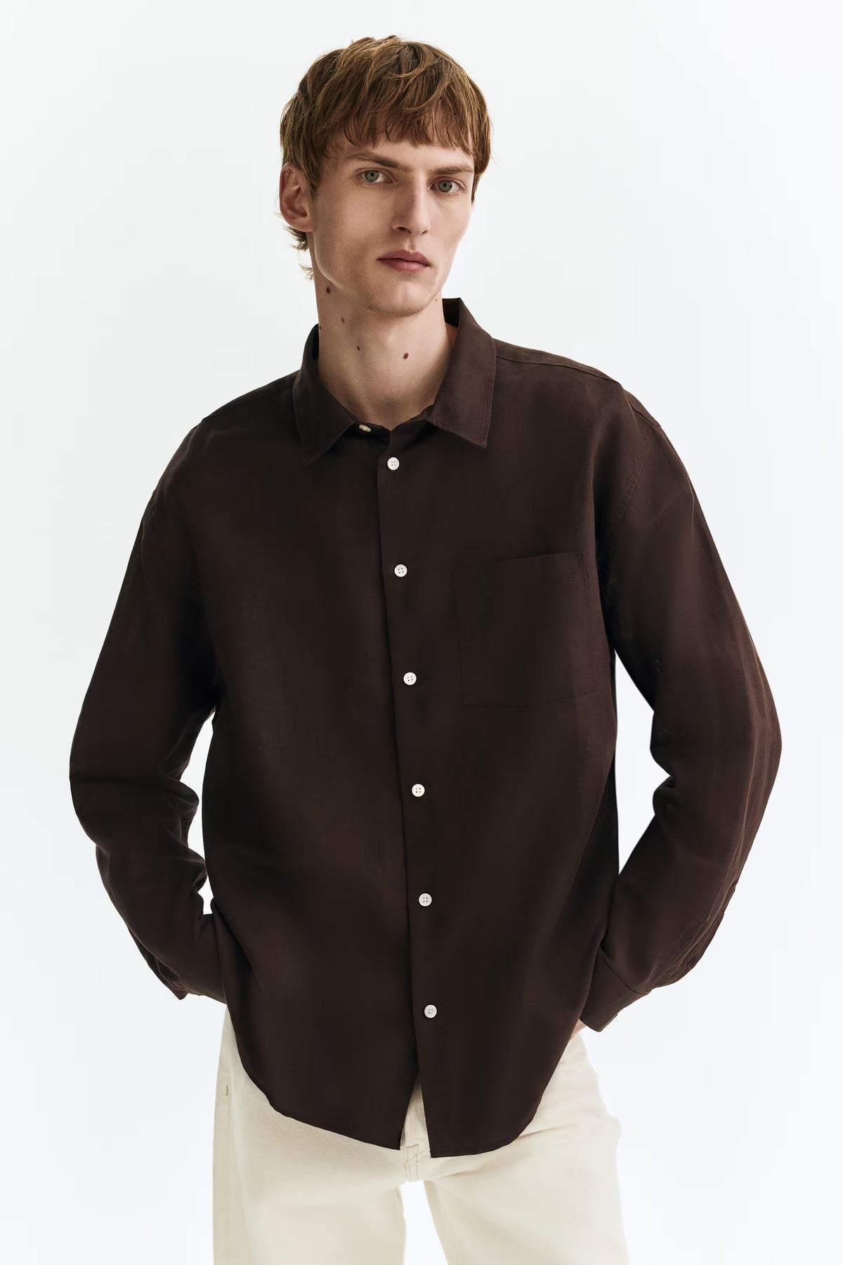 Regular Fit Oxford shirt Dark brown