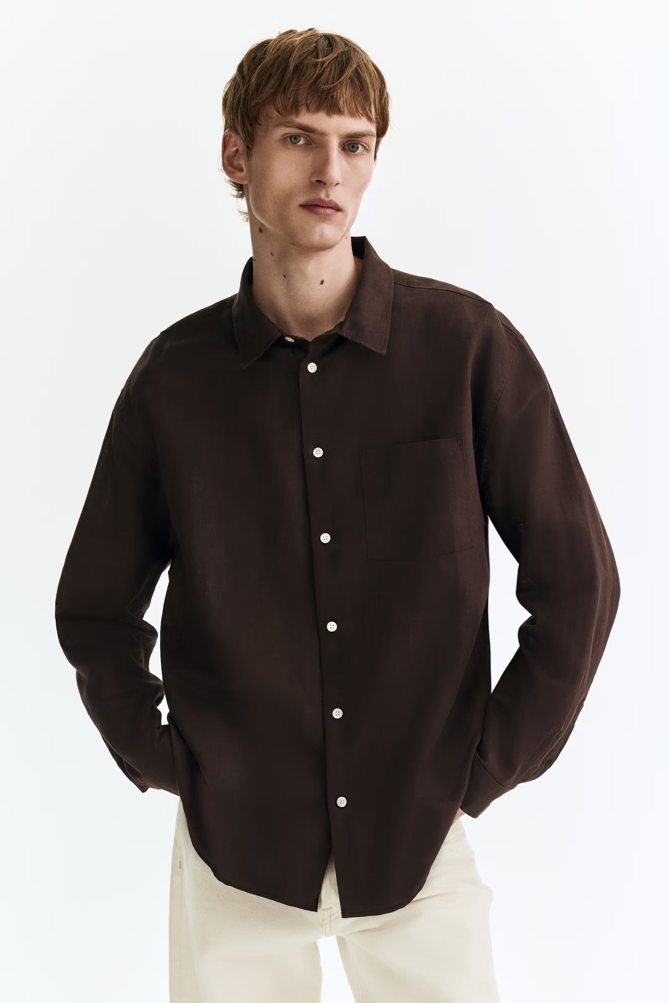 Regular Fit Oxford shirt Dark brown