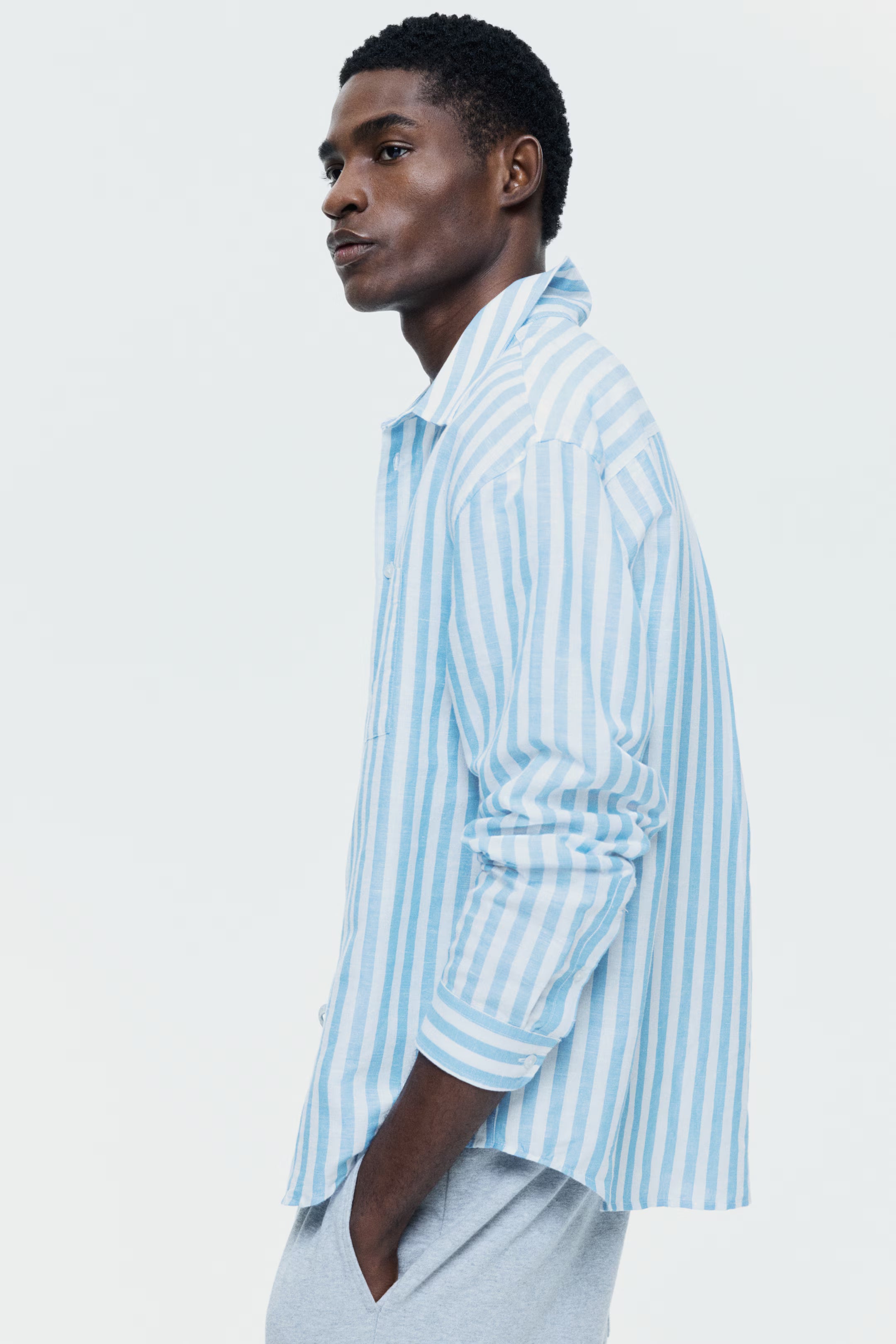 Regular Fit Oxford shirt Light blue/Striped