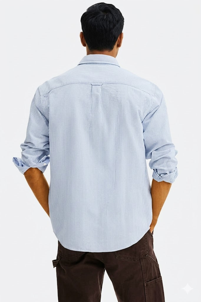 Regular Fit Oxford shirt Light blue/Striped