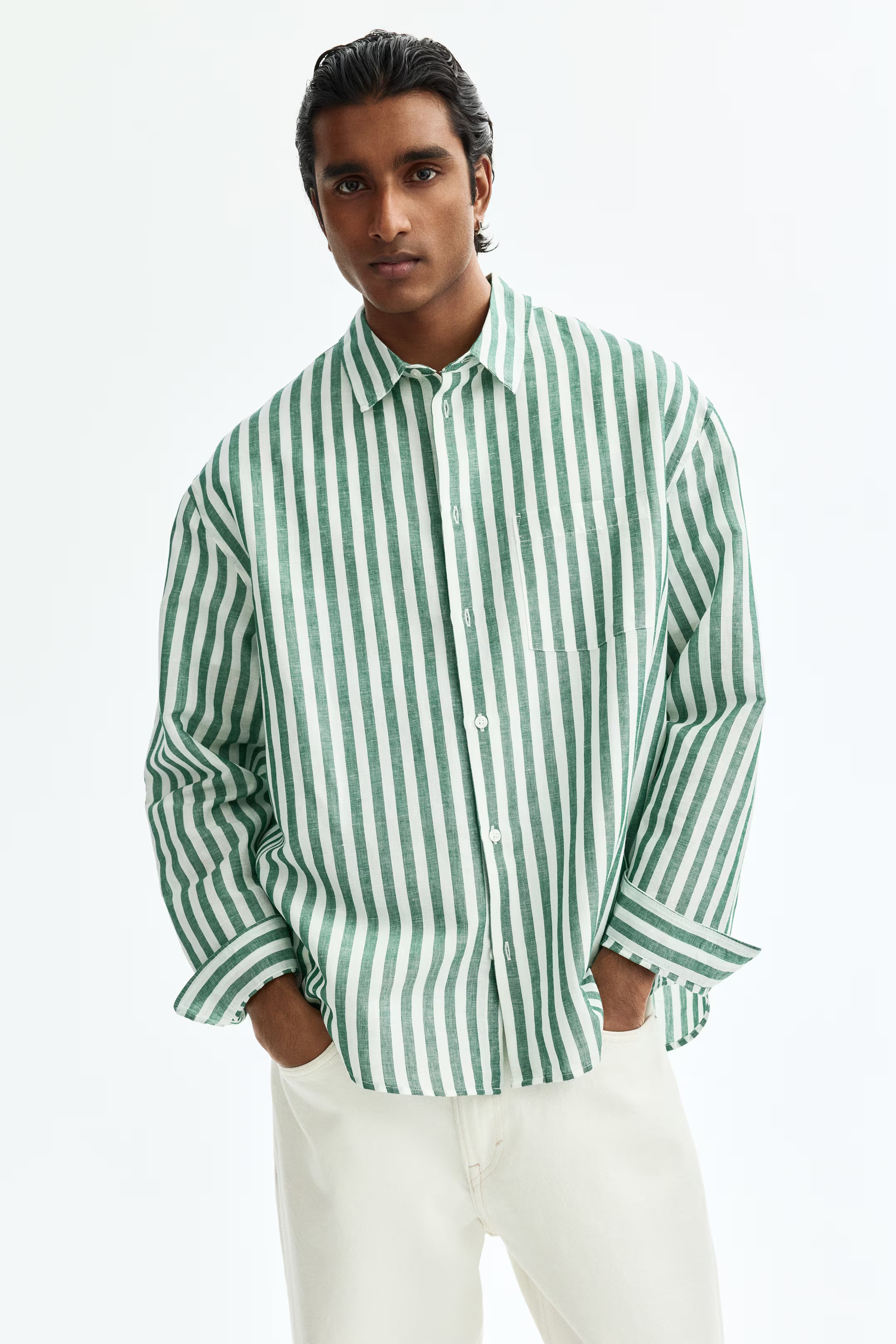 Regular Fit Oxford shirt Rust Green/Striped
