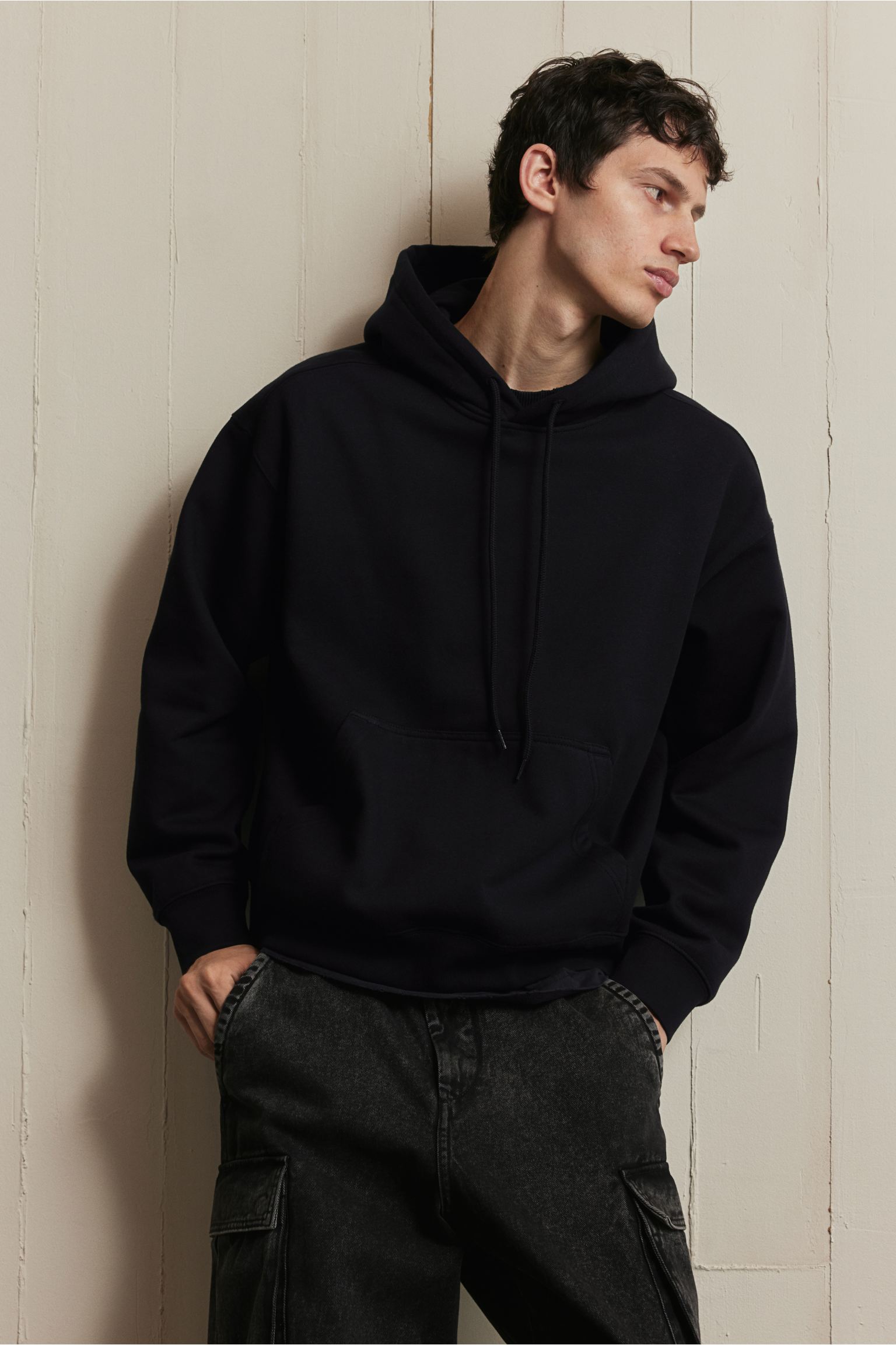 BLACK SHERPA HOODIE
