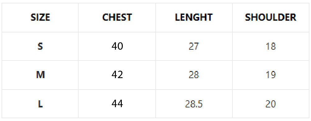 Size chart
